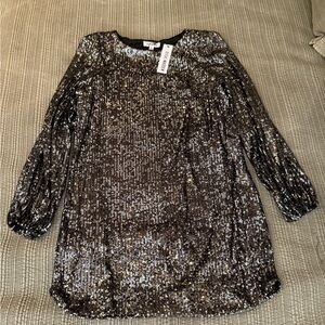 Steve Madden beautiful black sequined dress!  NWT